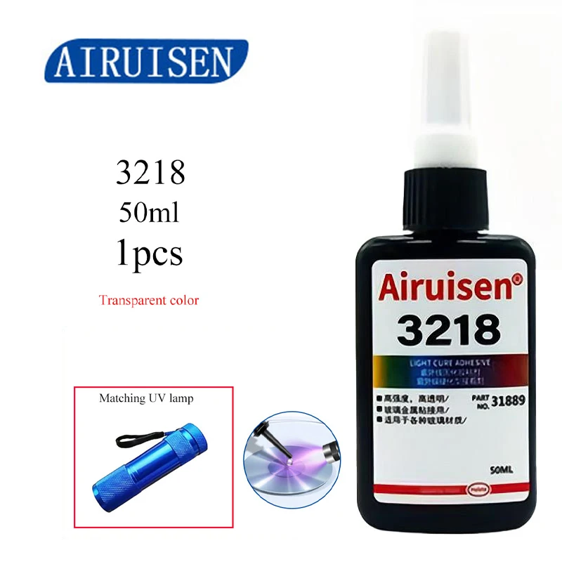 "Ai Rui Sen 3218 UV Glue UV Curing AdhesiveTransparent Crystal and