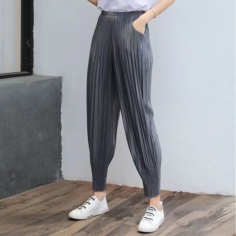 Women Clothing Solid Street Fashion Hip Hop Pencil Pants Summer Thin Casual Simple All-match Sweatpants Female Trousers