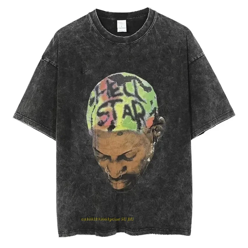 Футболка Dennis Rodman Basketball С Графическим Рисунком Винтажная Рваная Унисекс