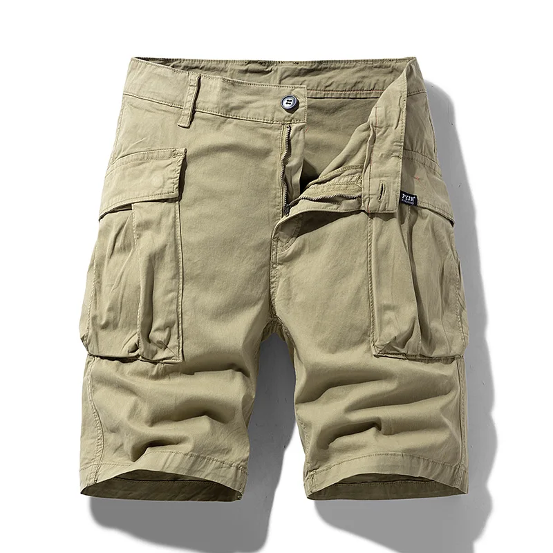 

2022 Summer New Cargo Shorts Men Casual 100% Cotton Bib Overall Fifth Pants Male Military Tactical Big Pocket Pants Man's Shorts