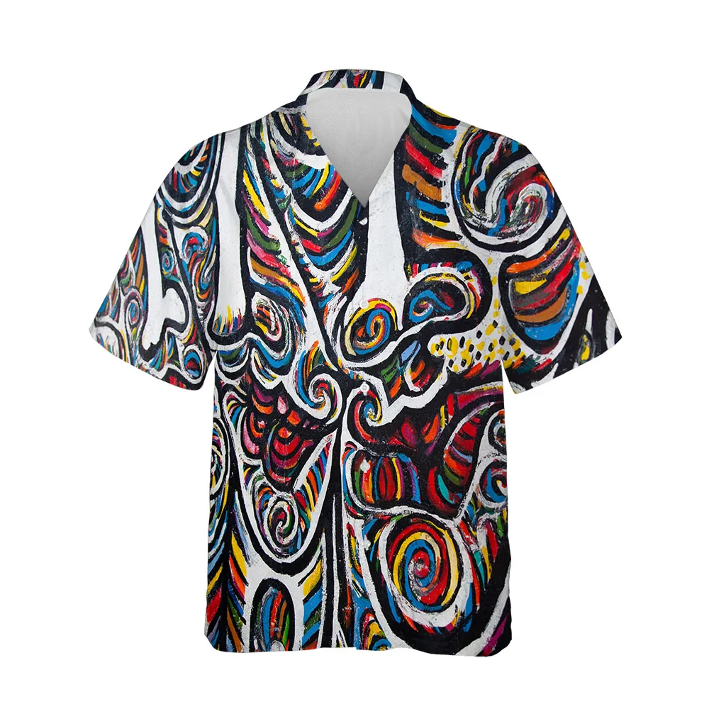 Jumeast 3D Abstract Aesthetic Summer Hawaiian Men's Short Sleeve Shirt Clothing Casual Streetwear Blouse Top Loose Man Clothes