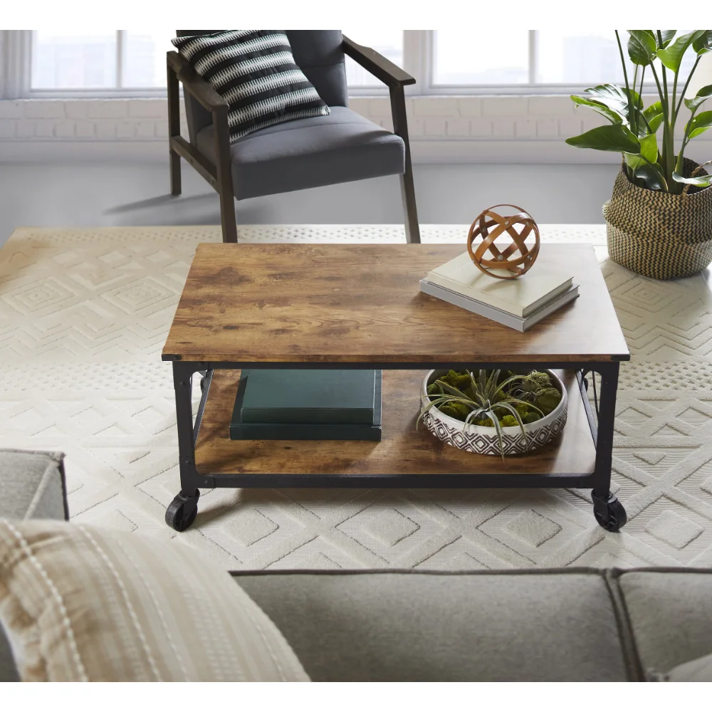 

Better Homes & Gardens Rustic Country Coffee Table, Weathered Pine Finish Coffee Tables Living Room