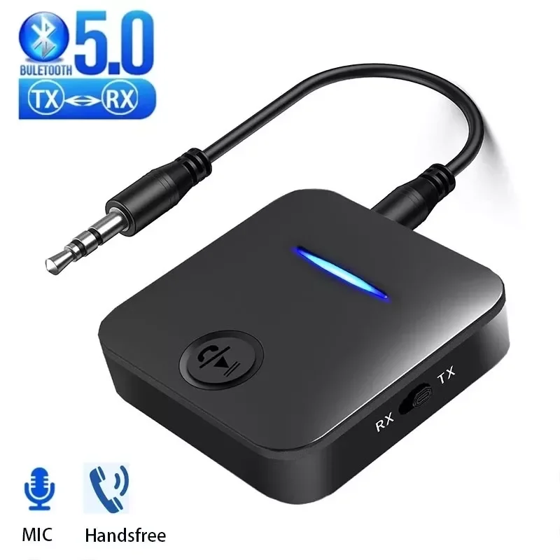 

Bluetooth 5.0 Audio Transmitter Receiver 3.5mm AUX Jack Stereo Music Wireless Adapter Handsfree For Car Speaker PC TV Headphone