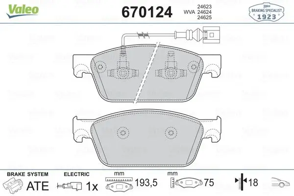 

670124 для ten brake pad TRANSPORTER T5 / T6 tdi 03