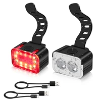led bike light usb rechargeable led bike lights set headlight taillight caution bicycle light 6 mode options cycling lamps