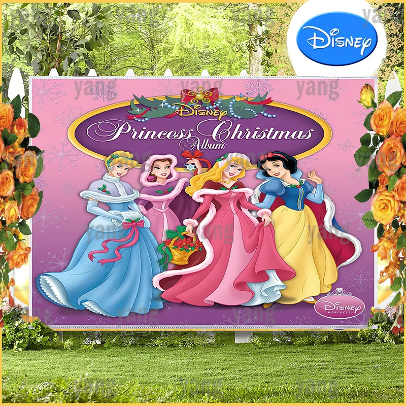 Disney Backdrop Cinderella Sleeping Beauty The Little Mermai Snow White Photography Princess Baby Christmas Party Background