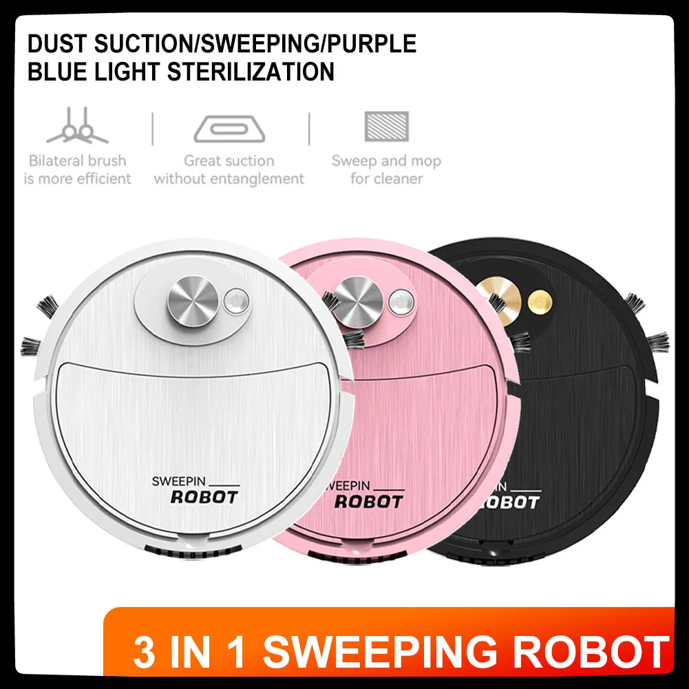 

3 In 1 Smart Sweeping Robot Home Sweeper Sweeping and Vacuuming UV Wireless Quiet Vacuum Cleaner Sweeping Robots For home office