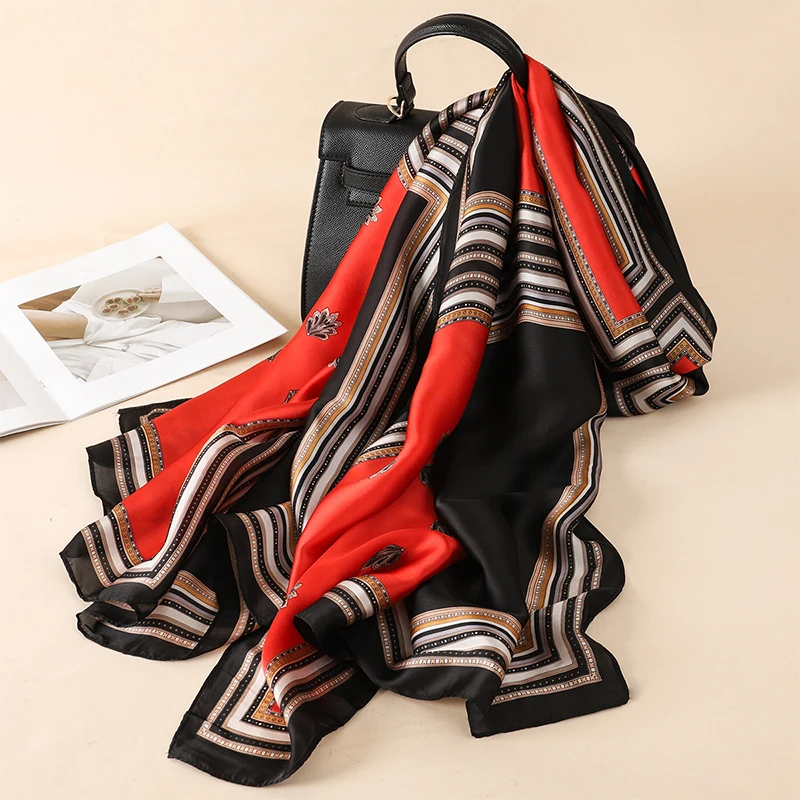 

2023 New Print Scarf Shawl Women Sunscreen Silk Scarf Turban Long Wrap Beach Travel Outdoor Accessories Trendy Headband