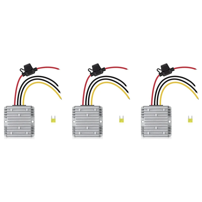 

3X DC 36V/48V To 12V 20A Converter Voltage DC Regulator Reducer Step Down Buck Transformer Converter Power With Fuse