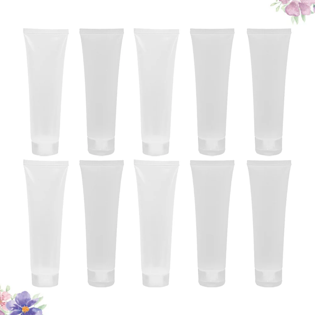 

10 Pcs Clear Travel Bottles Refillable Tubes Squeezable Makeup Container Hose Jars
