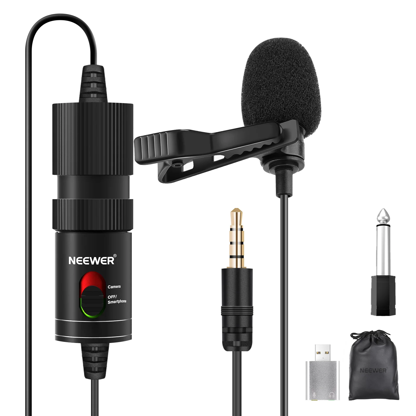 

Петличный USB-микрофон Neewer для компьютера, петличный USB-микрофон с USB-адаптером и 20-футовым кабелем для ноутбука/ПК/камеры