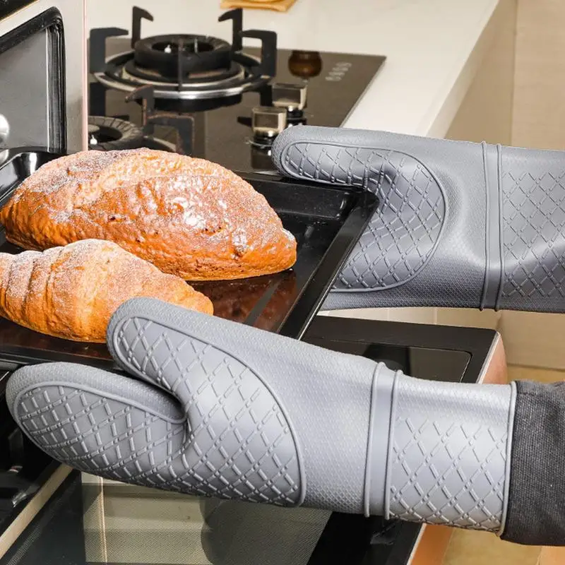 

Oven Gloves High Temperature Resistance Kitchen Waterproof Grilling Non Slip Heat Insulation Oven Mits for Handling Baking