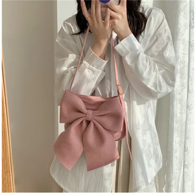 Elegant Women's Bow Underarm Bag Designer Leather Shoulder  Bags for Women 2023 New Fashion Lady Purses and Handbags Luxury