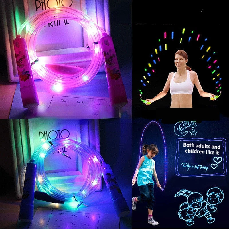 

5pcs luminous jump rope LED Luminous Jump Ropes for Kid Adult Fitness Workouts Sports Supplies Kids Flashing Glow Gift