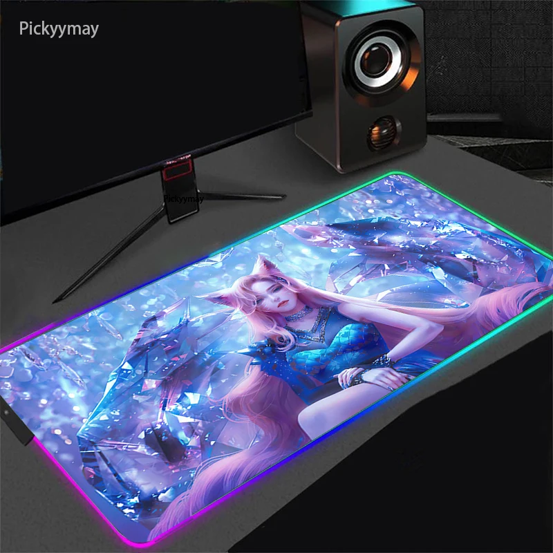 

Large Game Mousepad RGB KDA LOL Mouse Pad Digital LED Gamer Computer Accessories Keyboard Rubber Carpet PC Laptop Gamer Desk Mat