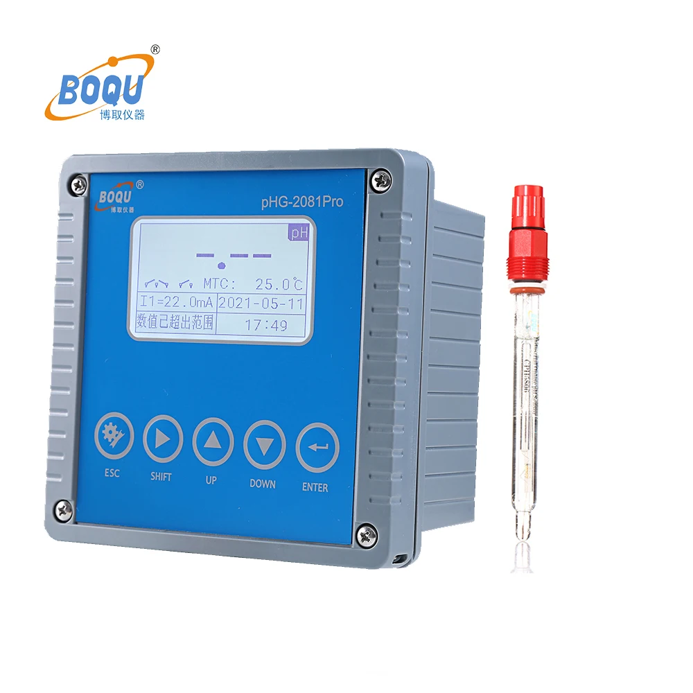 

BOQU PHG-2081Pro Robust Hygienic Biocompatibility Glass Gel Electrolyte VP S8 K8S Industrial pH Sensor pH ORP Meter Analyzer