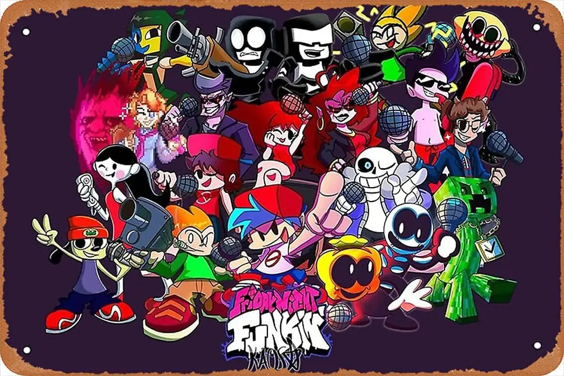 8X12 металлические знаки-пятничная ночь Funkin винтажный металлический оловянный