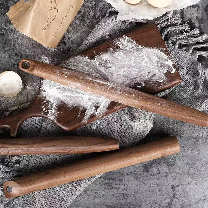 

Natural Walnut Rolling Pin for Dough Wooden Roller Pastry Roll Kitchen Accessories Cake Pizza Tools