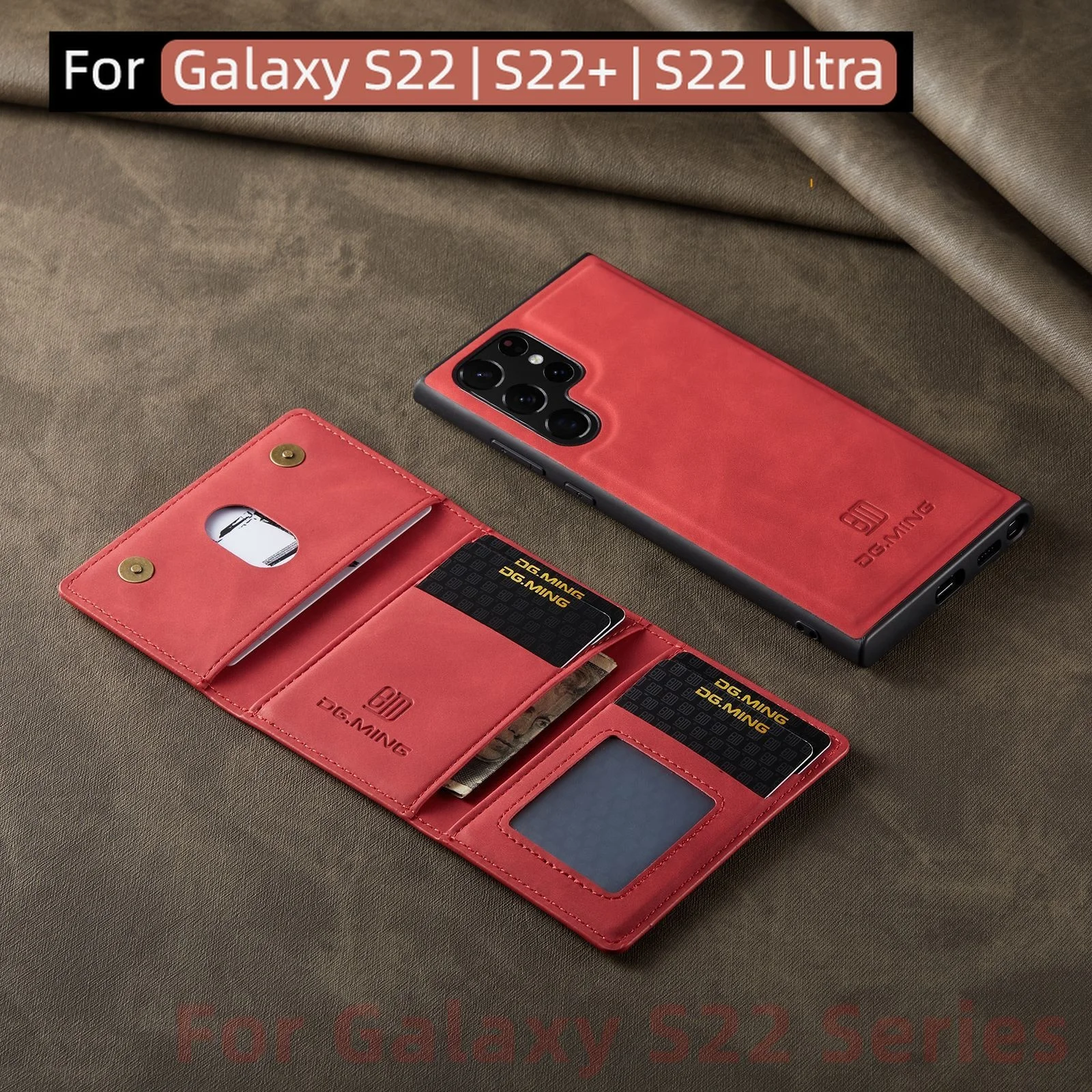 

For Samsung Galaxy S22 Ultra Case, S22 plus Case, S22case S22ultra Magnetic Leather Phone Cover