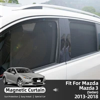 for mazda 3 sedan 2013 2018 car side window sun shade suction magnetic mesh car curtain uv protection
