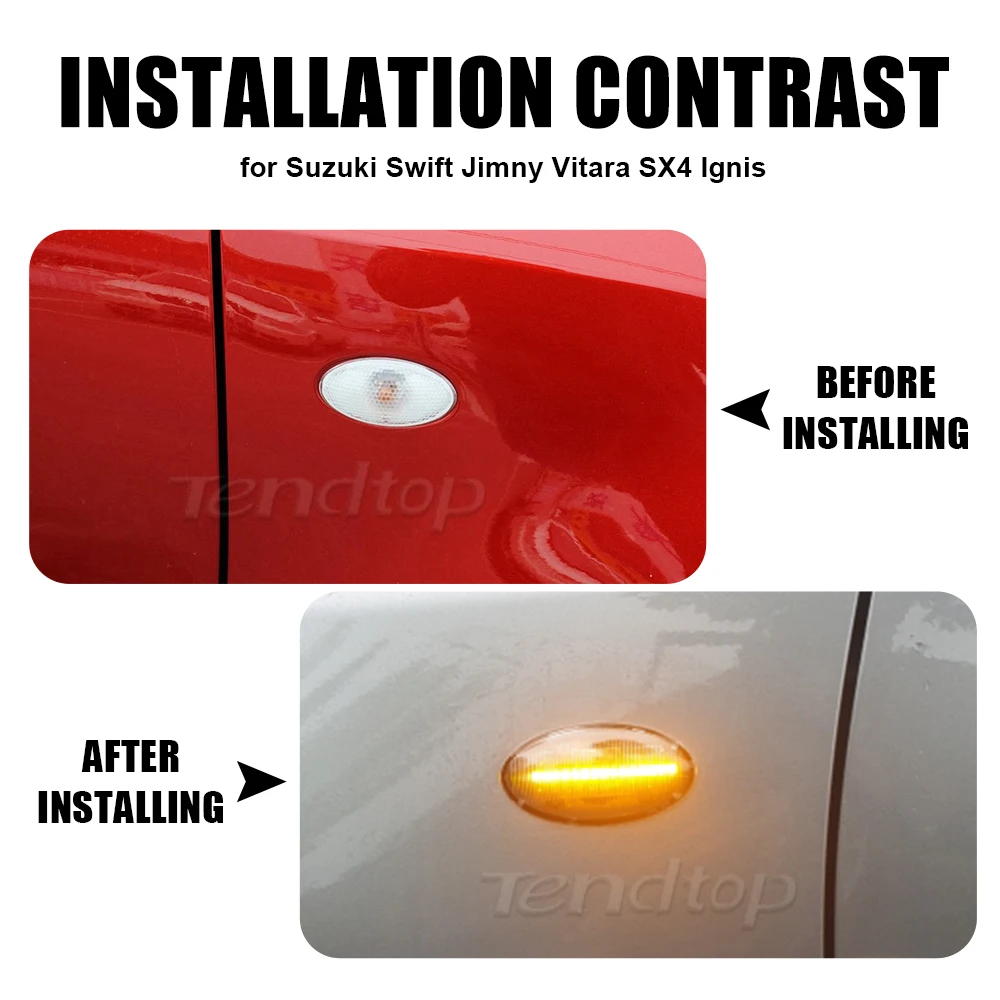 2 шт. динамические светодиодные боковые габаритные указатели поворота индикатор