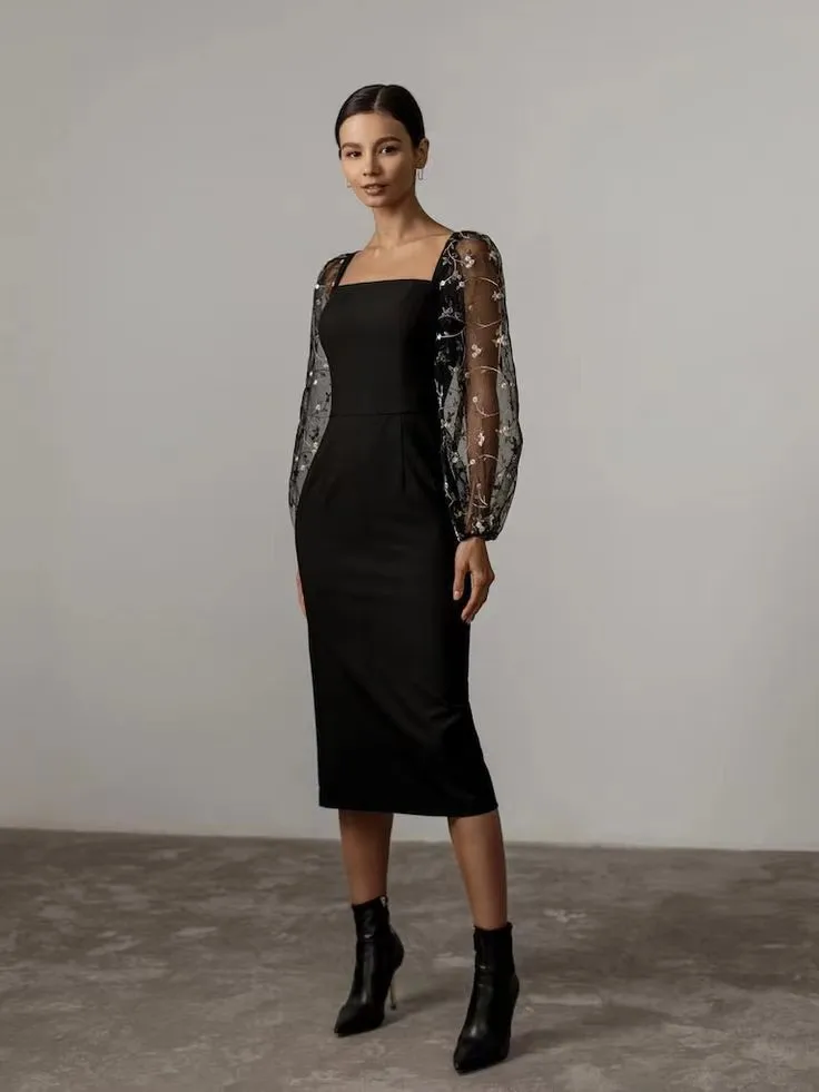 Женское атласное платье с вышивкой элегантное Плиссированное вечернее