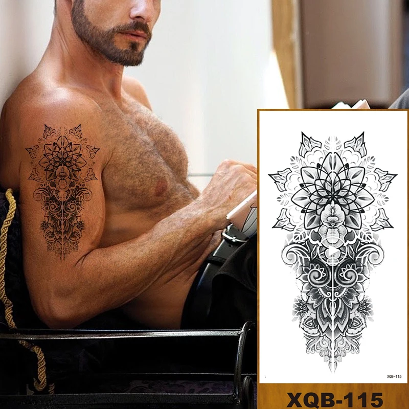 Drop Shipping Temporary Tattoo Stickers Men Women Adult Girl Chest Flower Arm Fake Tatoo Lotus Peony Rose Magnolia Bush Flowers images - 6