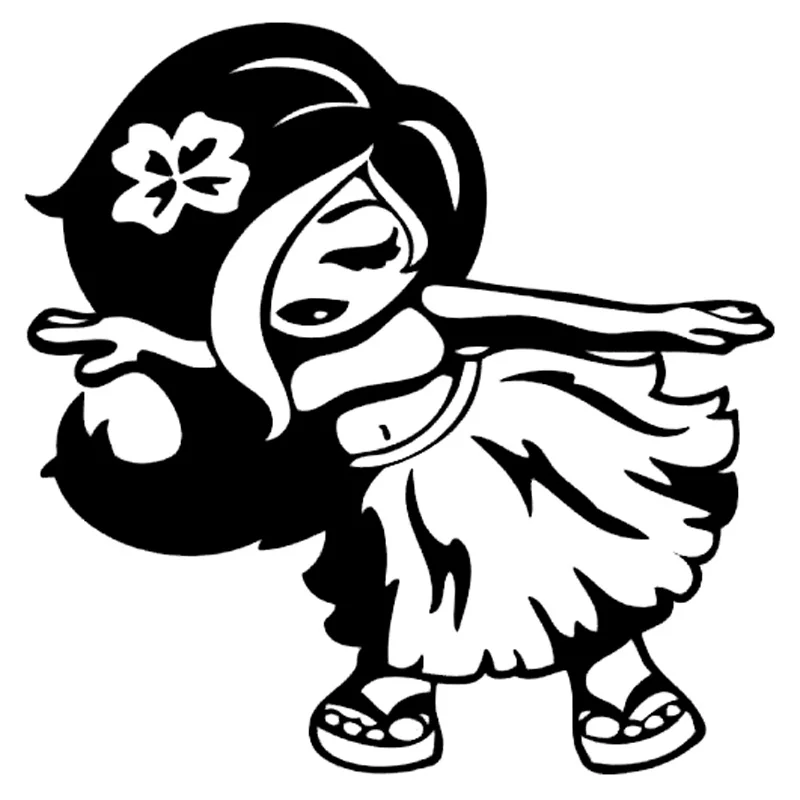 

Hula Girl Dancing Hawaii Car Decals High Quality Car Decoration Personality Pvc Waterproof Decals Black/white, 14cm*14cm