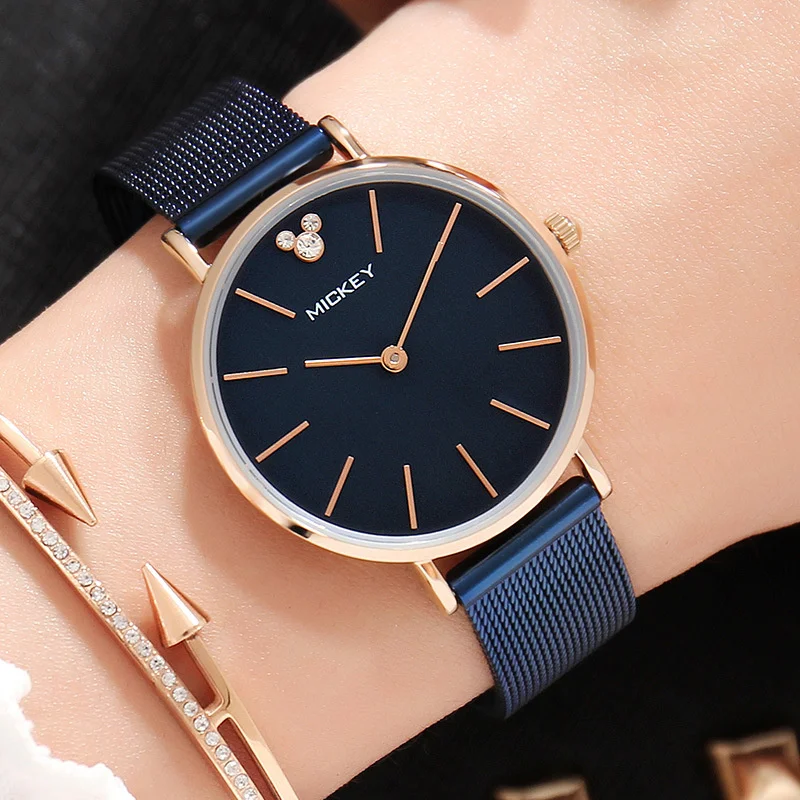 

Disney Steel Belt Watch Mesh Belt Fashion Simple Adult Women's Watch Women's Popular Watch 328