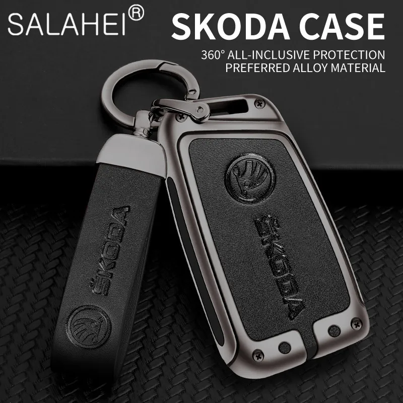 

Zinc Alloy Leather Car Remote Key Case Cover Bag For SKODA Superb A7 For Volkswagen VW Magotan Passat B8 TIGUAN MK2 Accessories
