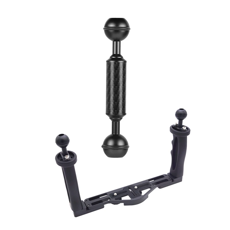 

Dual Handheld Stabilizer Diving Underwater Camera Housings Tray/Grip With Carbon Fiber Float Extension Arm