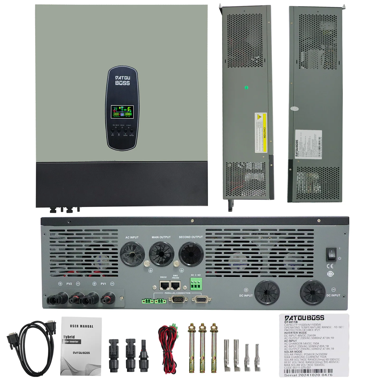 DATOUBOSS новый солнечный гибридный инвертор 11000 Вт 160A с поддержкой Wi-Fi 48 В встроенный