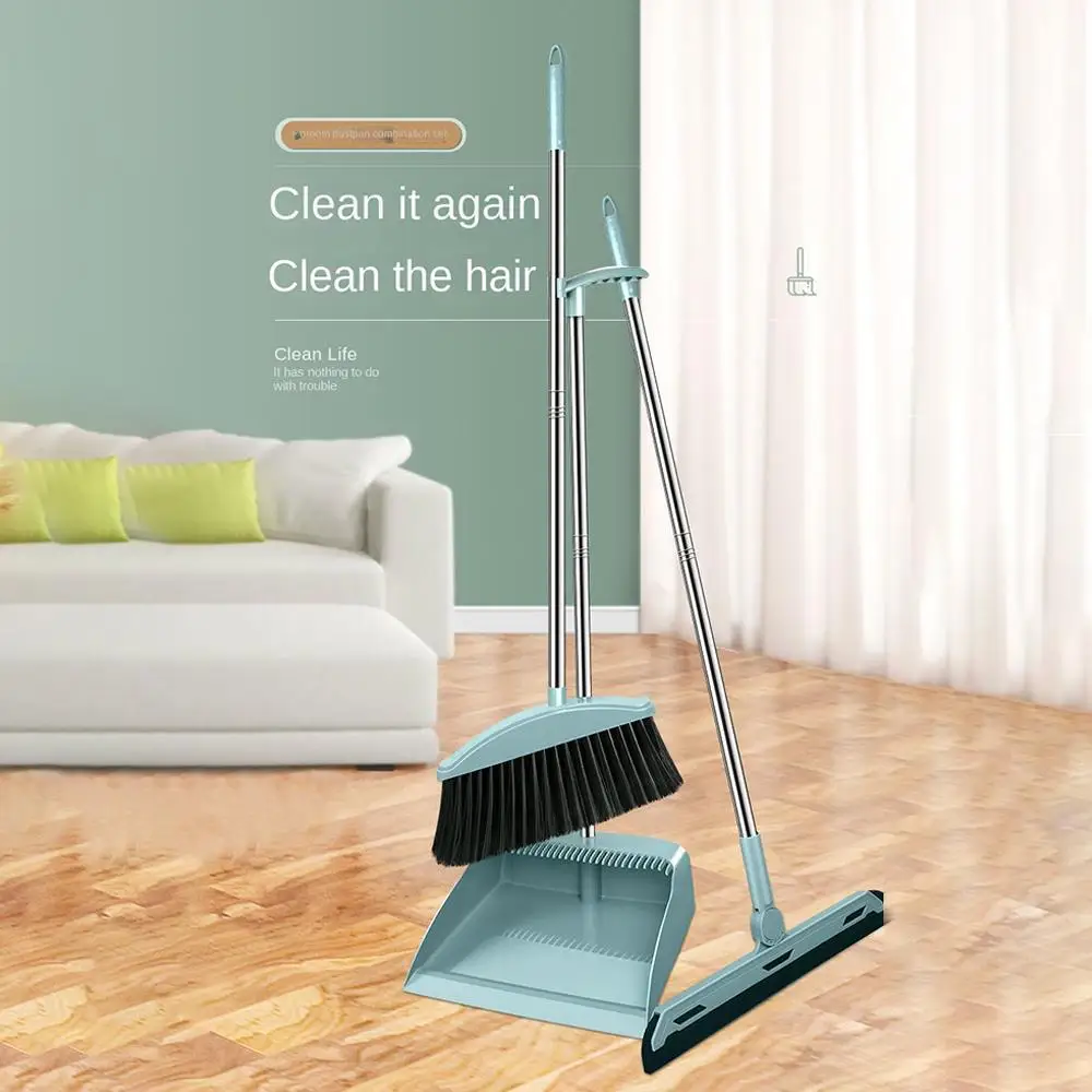 

Broom And Dustpan Set For Home Indoor Outdoor Broom Garbage Cleaner Long Handle Floor Squeegee Brooms Dustpans Set Dropshipping