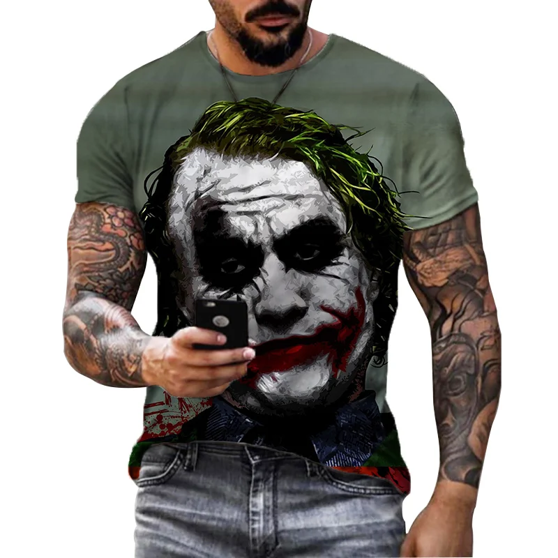 

Summer Men's Clothing 3D Printing Clown Pattern 2023 New Fashion Retro Short Sleeve Top Oversized s-6xl Casual T-shirt