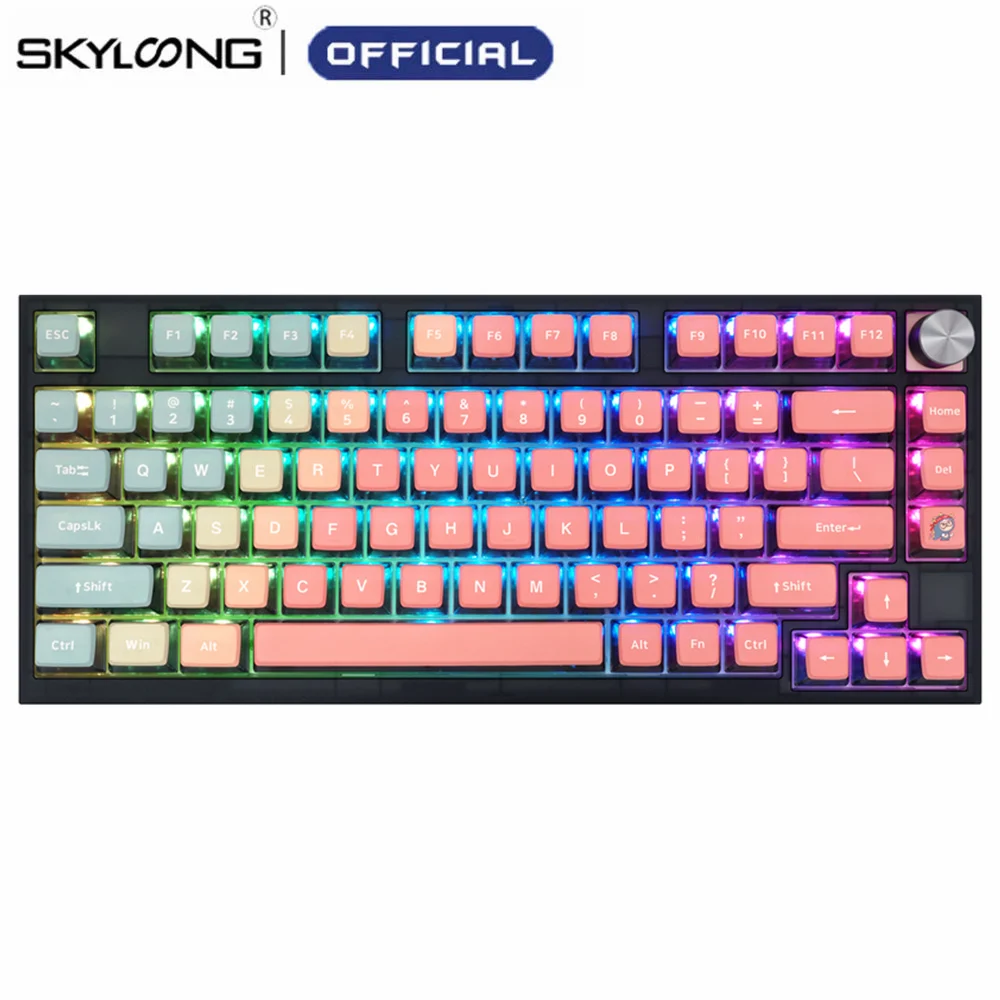 

SKYLOONG GK75 RGB Mechanical Keyboard Hot Swappable Optical GK7 Pink Pudding PBT Lite Gasket Programmable Knobs Gaming Keyboards