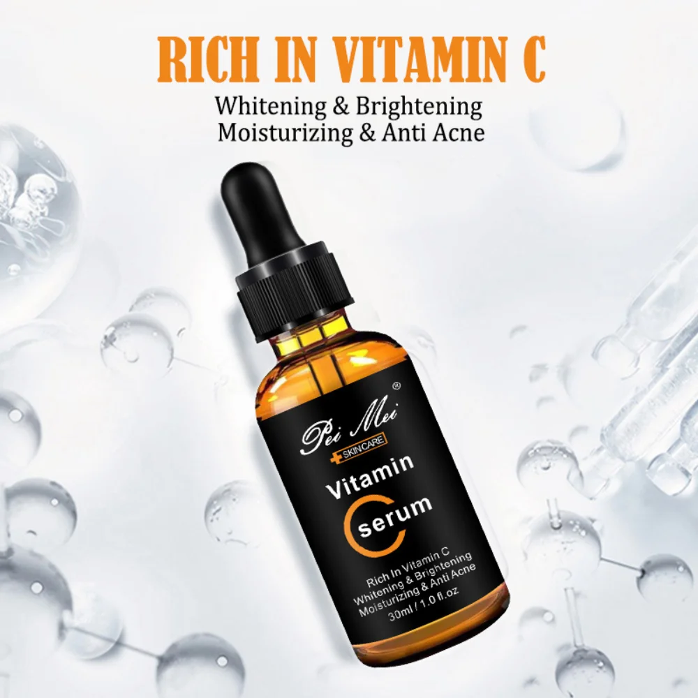 

Vitamin C Facial Serum 30ml Brighten Skin Lighten Spots Hyaluronic Acid Face Essence Moisturizing Whitening Skin Care Products