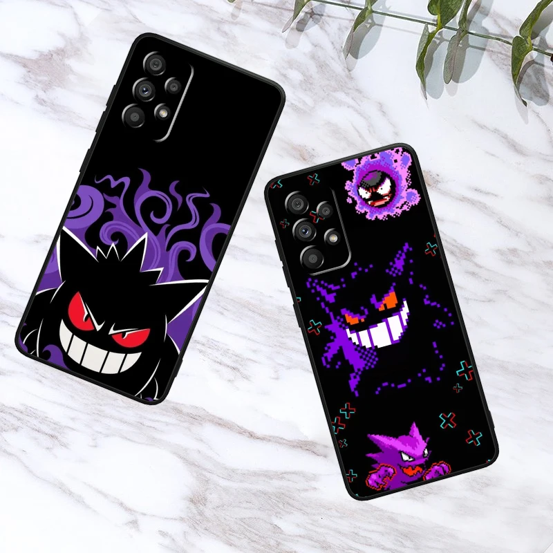P-Pokemons G-Gengguis мультфильм для Samsung Note 20 10 Ultra Plus A31 A14 A12 A70 A34 A25 A04 A05 A15 A24 железная черная