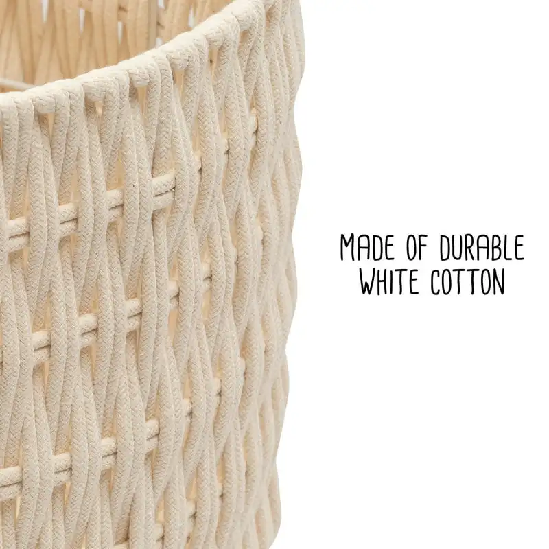 

Cozy and Durable White 3pc Weave Basket Set - Perfect for Easy to Clean Home Storage and Organization of Your Needs