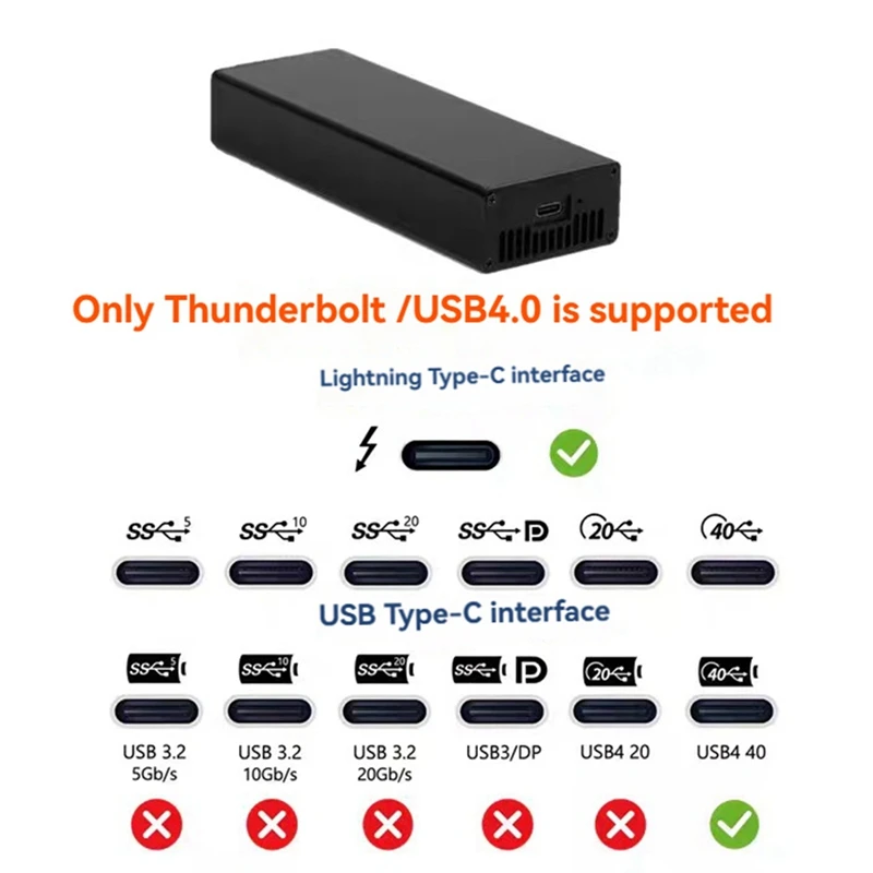 Фото Адаптер USB4 для подключения к сети Ethernet 10 Гбит/с, совместимый с Ethernet-картой с 3/4 портами SFP+10G, поддержка-ABFT №2