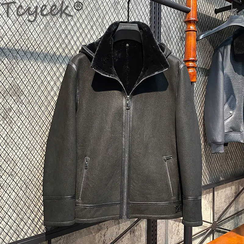 

Tcyeek Genuine Leather Jacket Mens Fur Coat Winter Coat Natural Sheepskin Fur Jackets Original Fur Coats Jaqueta De Couro SGG