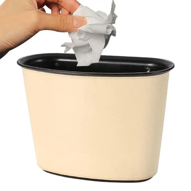 

Car Trash Bin Auto Garbage Can For Car Trash Bins For Car Save Space Waterproof Leather For RV Taxi Van SUV Vessel