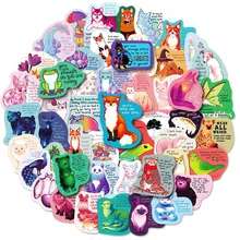 10/30/50pcs Cute Animal Encouragement Phrase Graffiti Sticker Decal Kids Toy Diary Scrapbook Laptop Phone Cartoon Kawaii Sticker