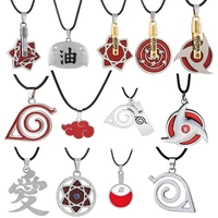 japanese anime jewelry naruto konoha pendant necklace akatsuki hatake kakashi sharingan eye itachi logo necklace mens chain