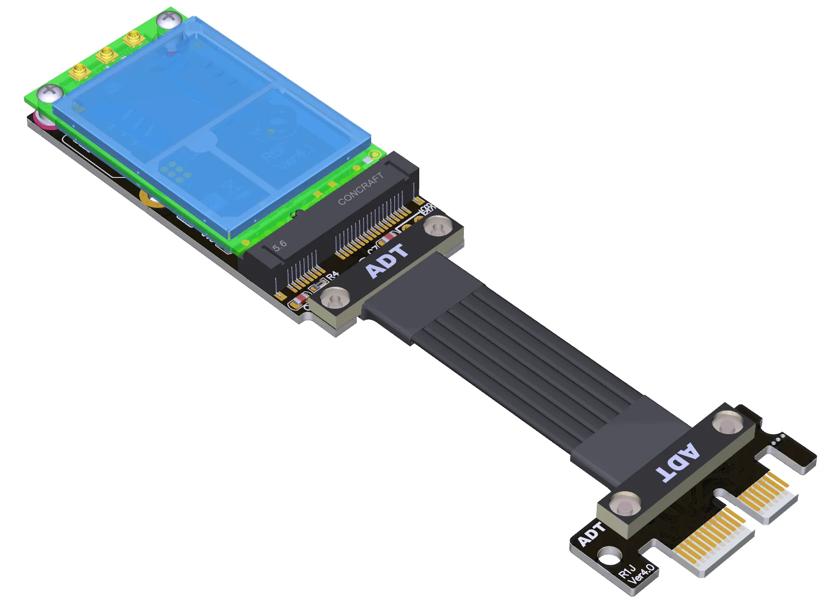 R16JF Key A+E PCI Express 4.0 x1 to Mini PCIe M.2 WiFi Signal Extension Cable mPCIe Minipcie PCIE 1x Riser Card Adapter |