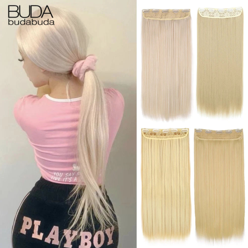 Синтетические удлинители волос на 5 зажимах длинная прямая прическа