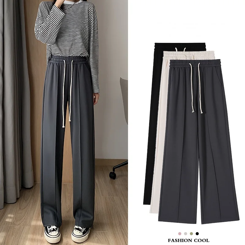 

Wide Leg Pants Women's Autumn Twill Loose Relaxed Slim Beauty Spring and Autumn Draping Pants