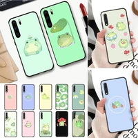 toplbpcs mint green funny the frog cute phone case for huawei p30 plus p8 lite p9 lite back coque for psmart p20 pro p10 lite