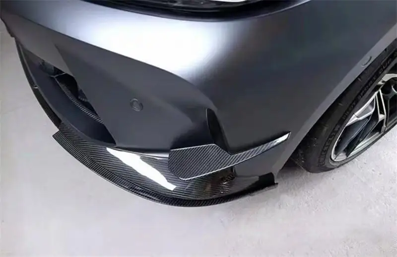 Фото Для BMW M3 M4 G80 G82 ReaI передний бампер из углеродного волокна автомобиля, вентиляционное отверстие, ветровой нож, автомобильные аксессуары, комплект кузова №5