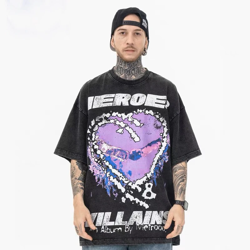 

Creative Love Print Vintage Comfortable Good Quality T-shir