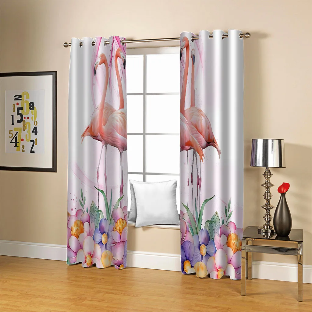 Детские плотные шторы по индивидуальному заказу 3D розовые птицы животные узор с